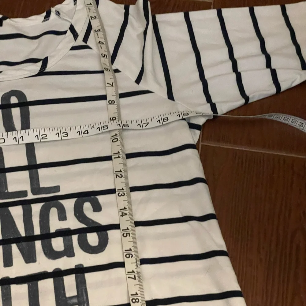 🚨 SOLD 🚨Vanilla Sugar stripe Tee Shirt Blue Black White size XL Do All Things - Picture 9 of 11